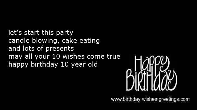 short 10th birthday wishes daughter