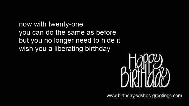 21st birthday poems boy