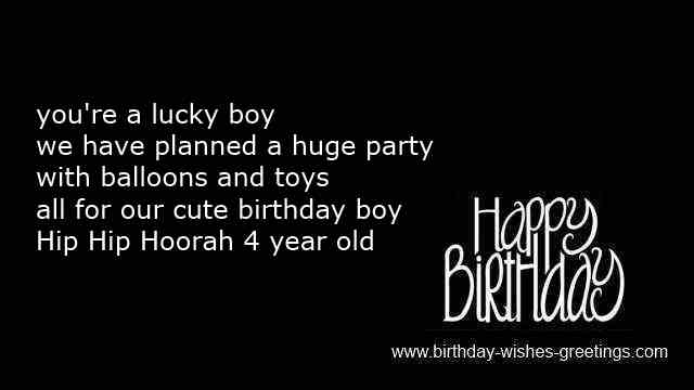 funny 4 year old  boy bday sayings